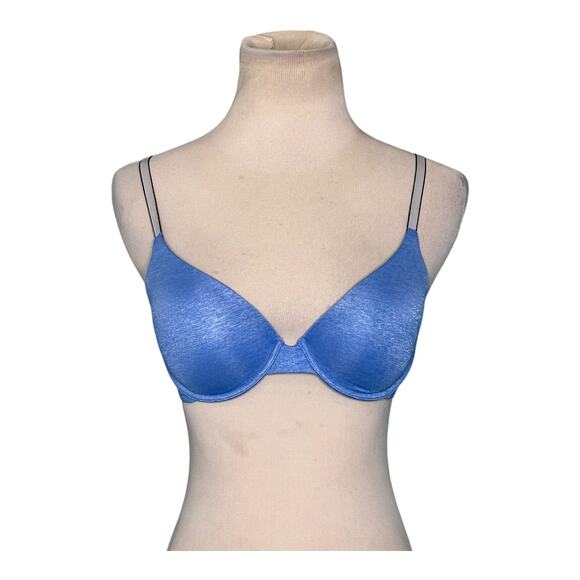 Victoria's Secret blue uplift semi demi blue bra size 32C - Picture 5 of 8